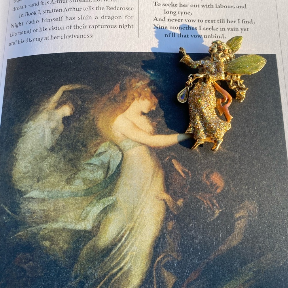 Kirks Folly fairy gold tone vintage crystal pin brooch - Picture 7 of 9